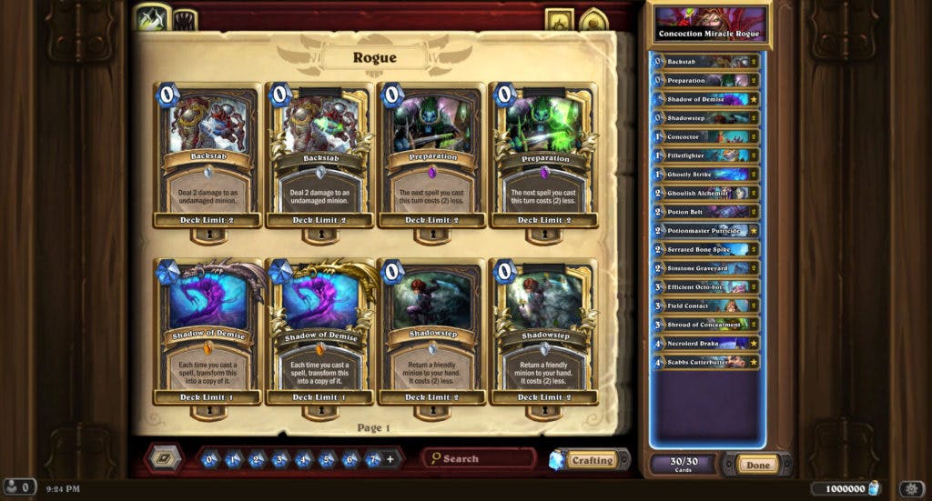 Concoction Miracle Rogue from the theorycrafting event. Image via Blizzard Entertainment.