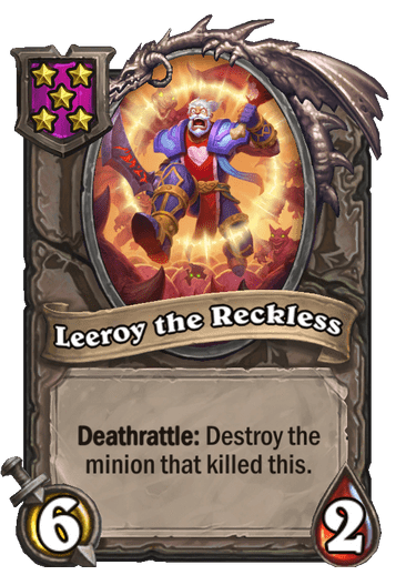 Leeroy the Reckless is great against Divine Shielded threats in the Battlegrounds late game<br>Image via Blizzard
