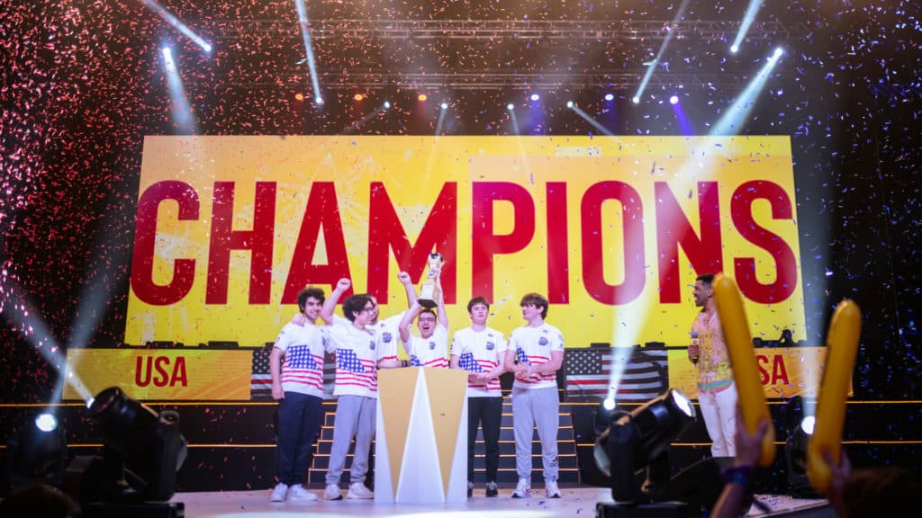 Team USA at the Red Bull Campus Clutch World Finals in Sao Paulo, Brazil. Image via Marcelo Maragni and Red Bull Content Pool.