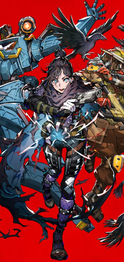 Anime style Pathfinder, Wraith, and Bloodhound (matching desktop version above)