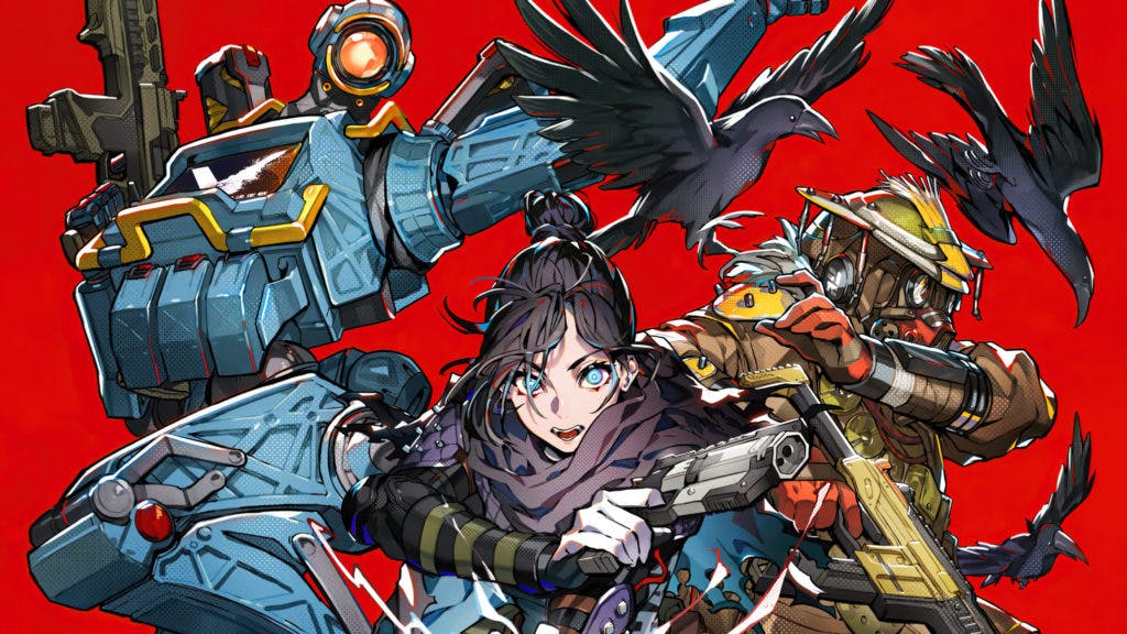 Apex Legends anime style Wraith, Pathfiner, and Bloodhound