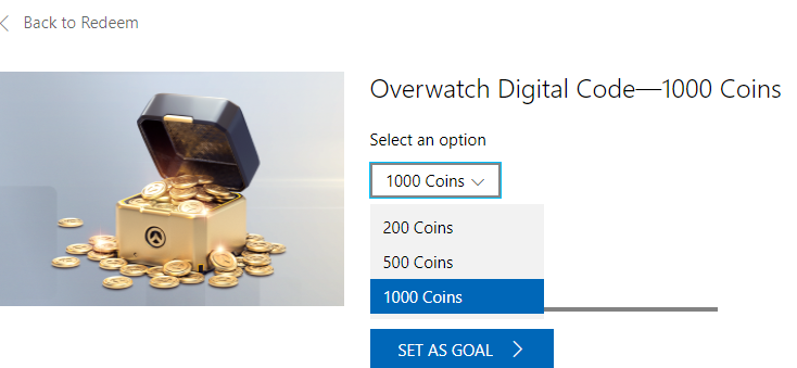 Overwatch Coins exchange rate. Screenshot via Microsoft.