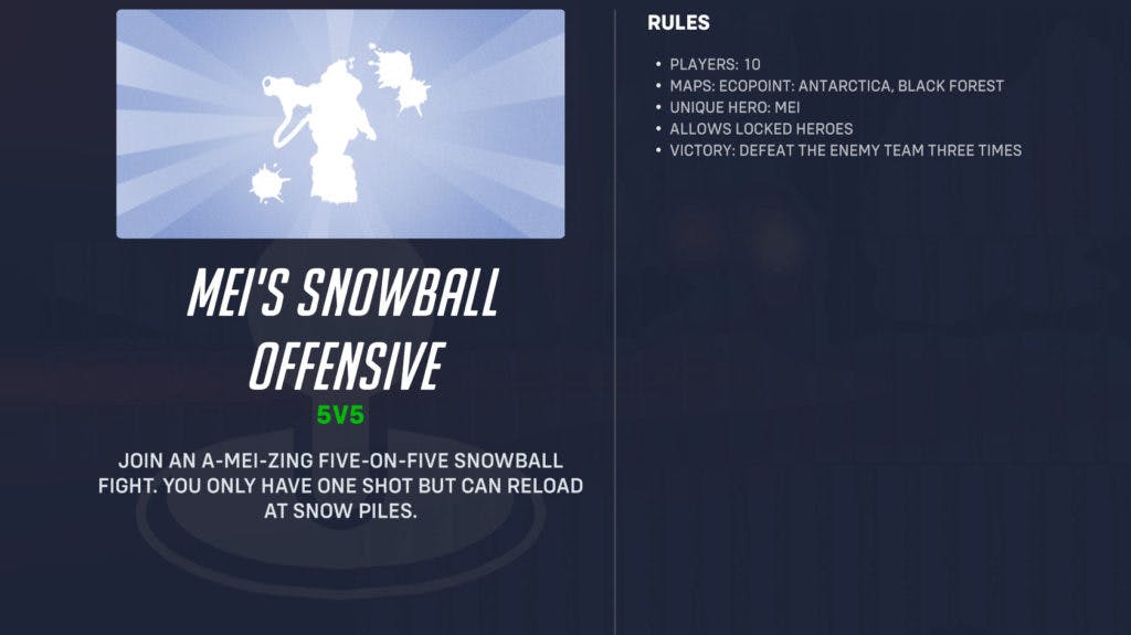 Mei's Snowball Offensive in 2022 Winter Wonderland event. Image via Blizzard Entertainment.