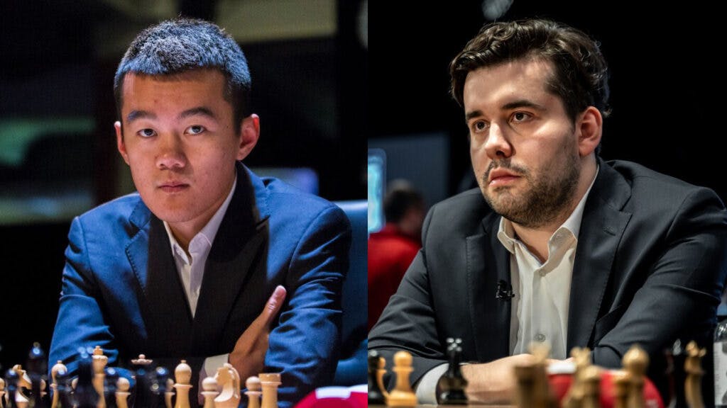Ding Liren (left) and Ian Nepomniachtchi (right) will clash for the coveted world champion title this April, 2023.