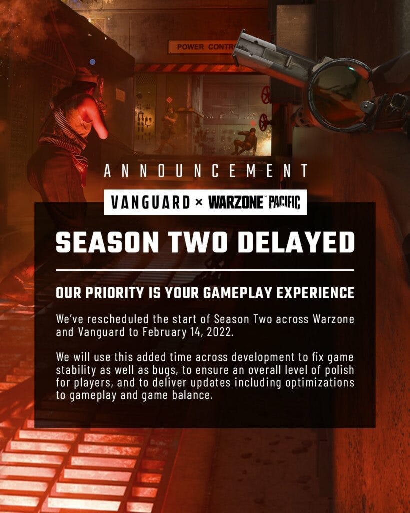 Season 2 for Vanguard was also delayed (Image via Sledgehammer Games)