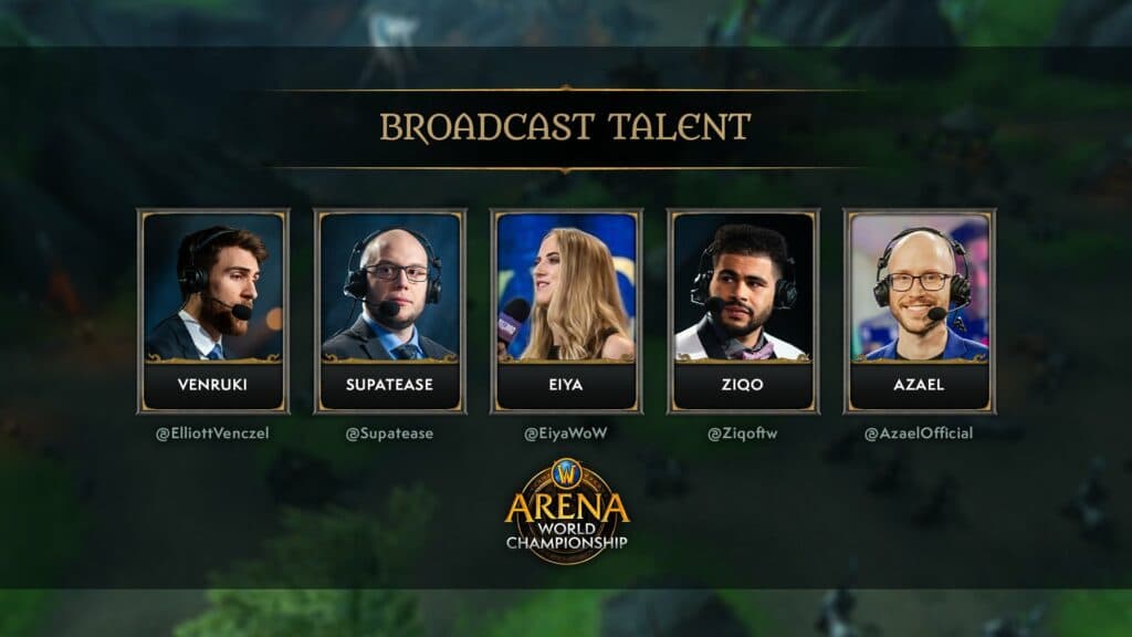WoW AWC Cup broadcast talent (Image via Blizzard Entertainment)