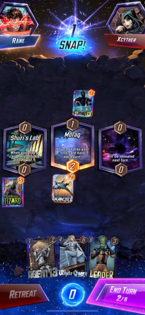 Marvel Snap guide: when to Snap? <br>Questionable Snap with a minor advantage and questionable follow up<br>Image via Esports.gg