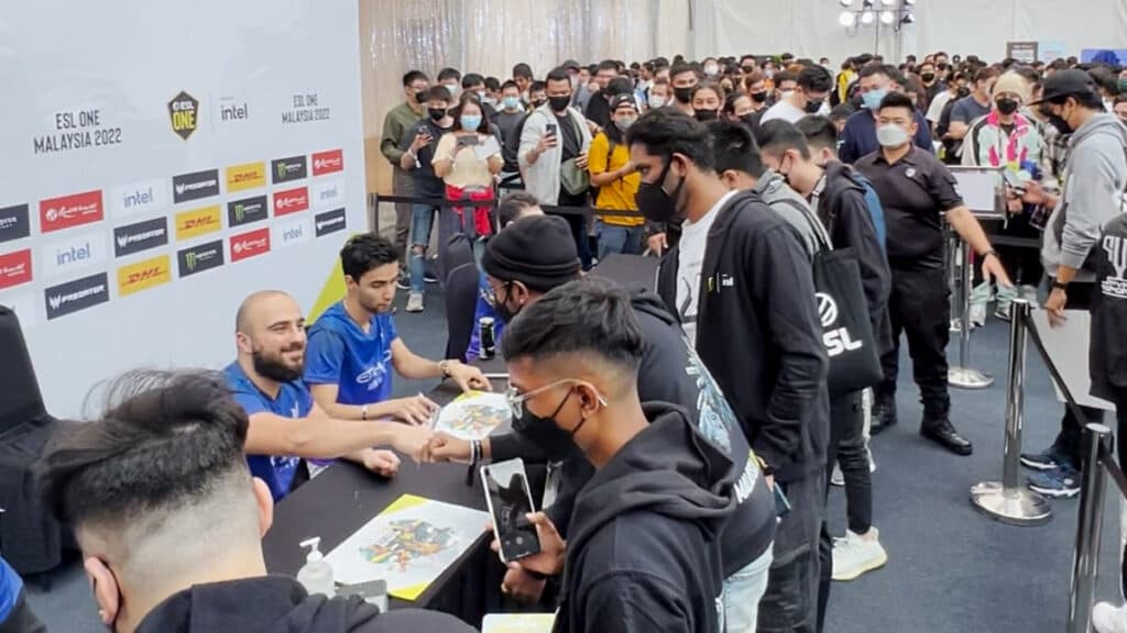 Nigma Galaxy at ESL One Malaysia.<br>Image via Nigma Galaxy