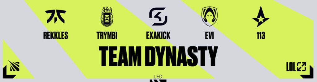 Team Dynasty - Image via LEC Twitter