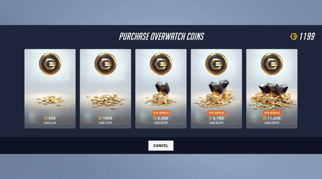 Overwatch coins (Image via Blizzard Entertainment)