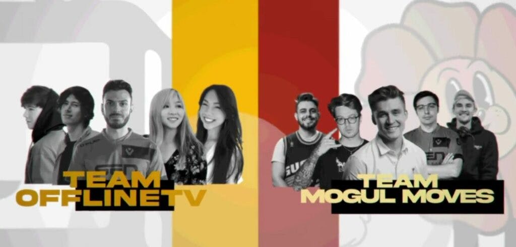 Team OfflineTV vs Team Mogul Moves will play in the Showmatch on Day 2