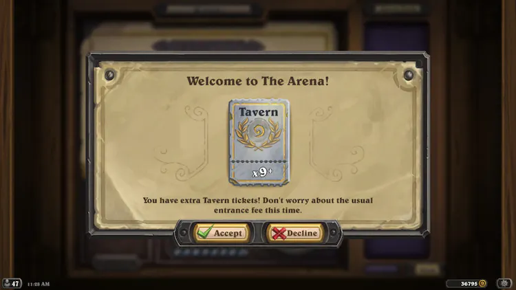 Get infinite Hearthstone Arena Free Tickets
