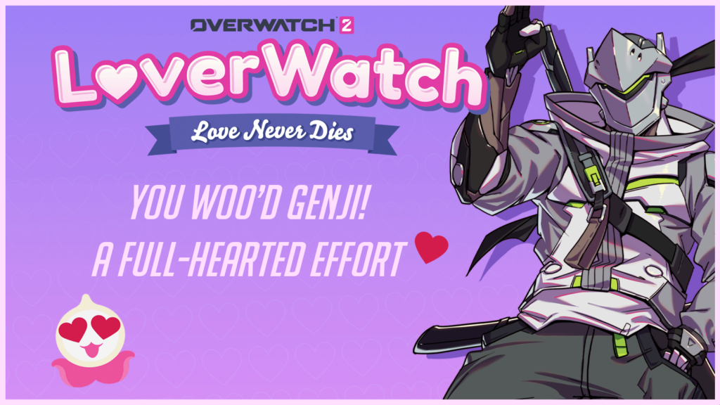 Genji's Loverwatch card (Image via Blizzard Entertainment)