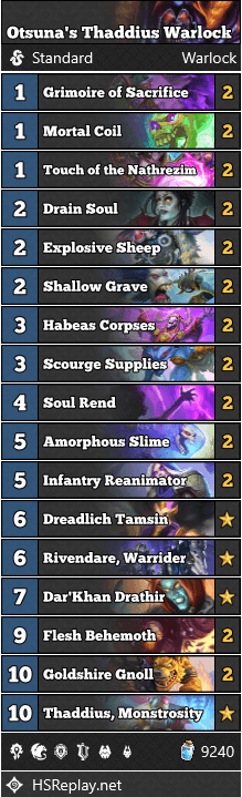 Otsuna's Thaddius Warlock deck
