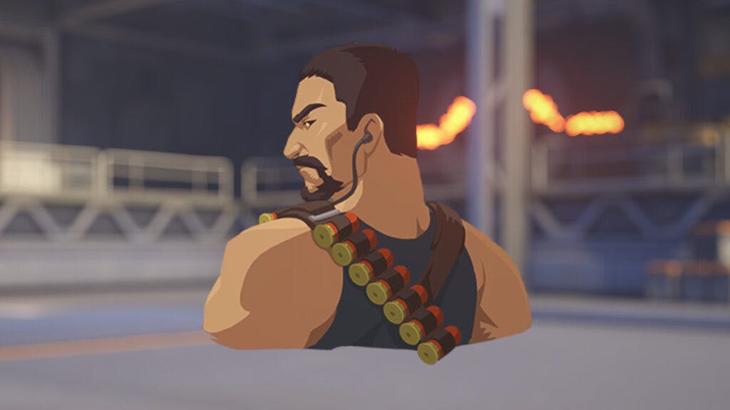 The Overwatch 2 Reaper Commando spray features Gabriel Reyes (Image via Blizzard Entertainment)