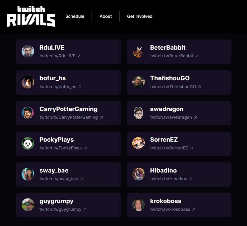 Rdu's Lobby players - Image via Twitch Rivals