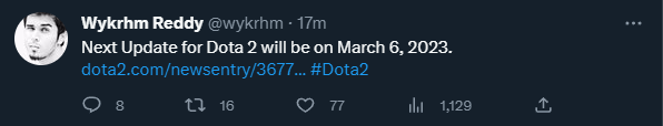 The deleted announcement tweet