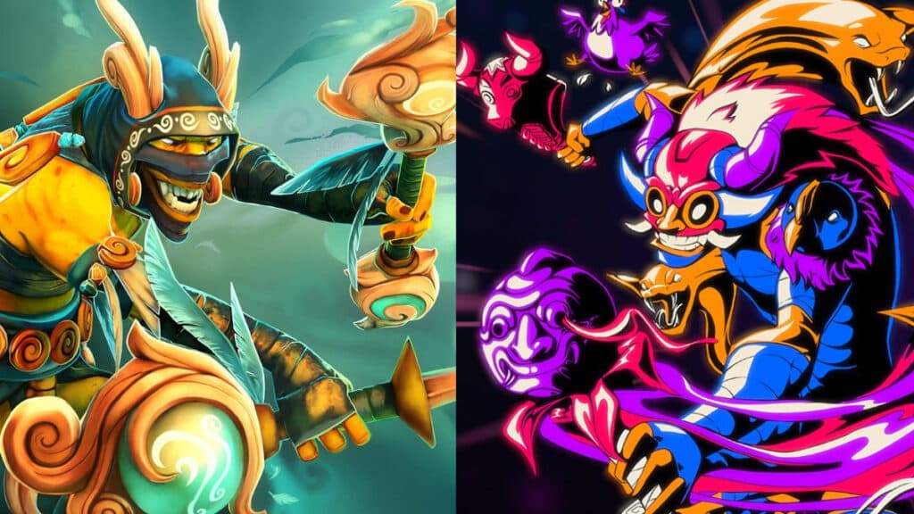 Shadow Shaman default set (left) and the Shadow Shaman custom set for Lima Major (right)