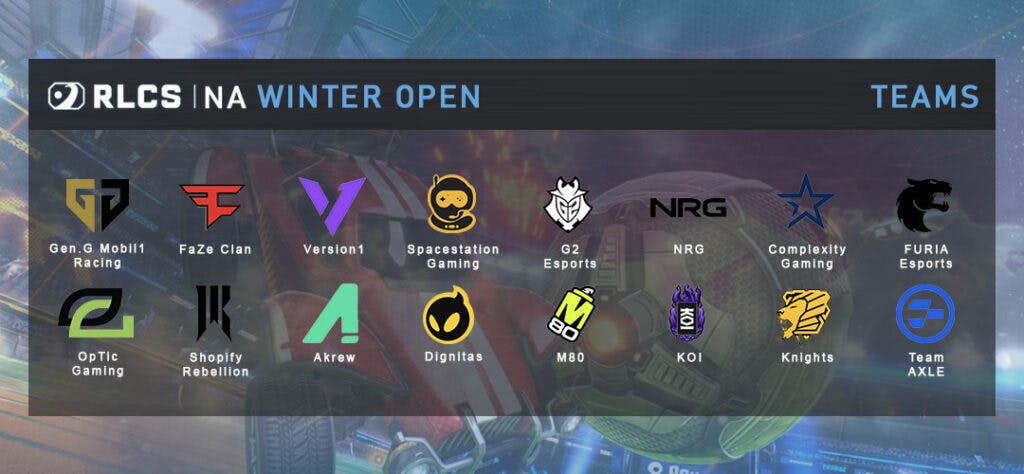 RLCS NA Winter Open Teams. Image via Esports.gg.