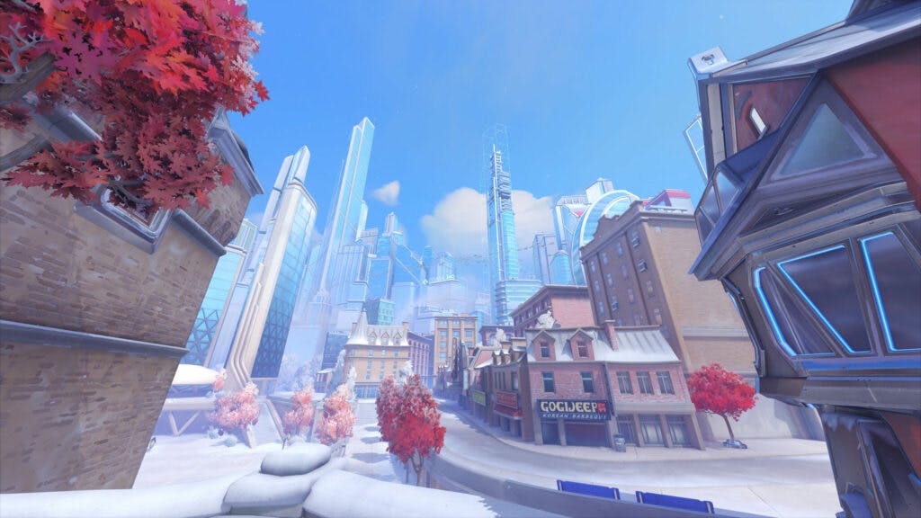The New Queen Street Push map in Overwatch 2 (Image via Blizzard Entertainment)