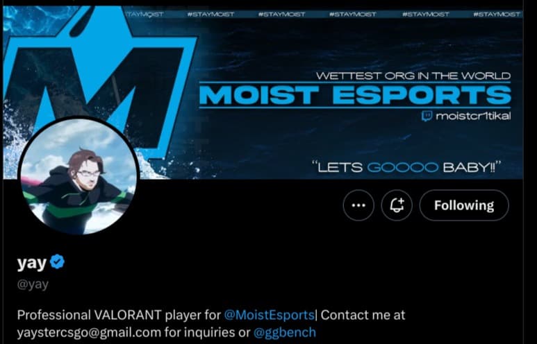 Screenshot of yay's Twitter account (Image via yay)