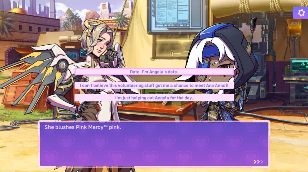 Overwatch 2 dating sim Mercy path (Image via Blizzard Entertainment)