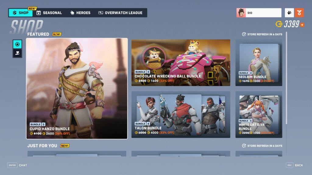 How to access the Valentine's Day Hanzo bundle (Image via Blizzard Entertainment)