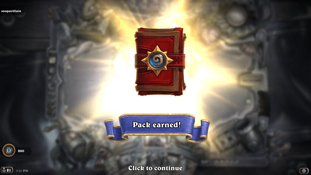Standard card pack in Hearthstone (Image via Blizzard Entertainment)