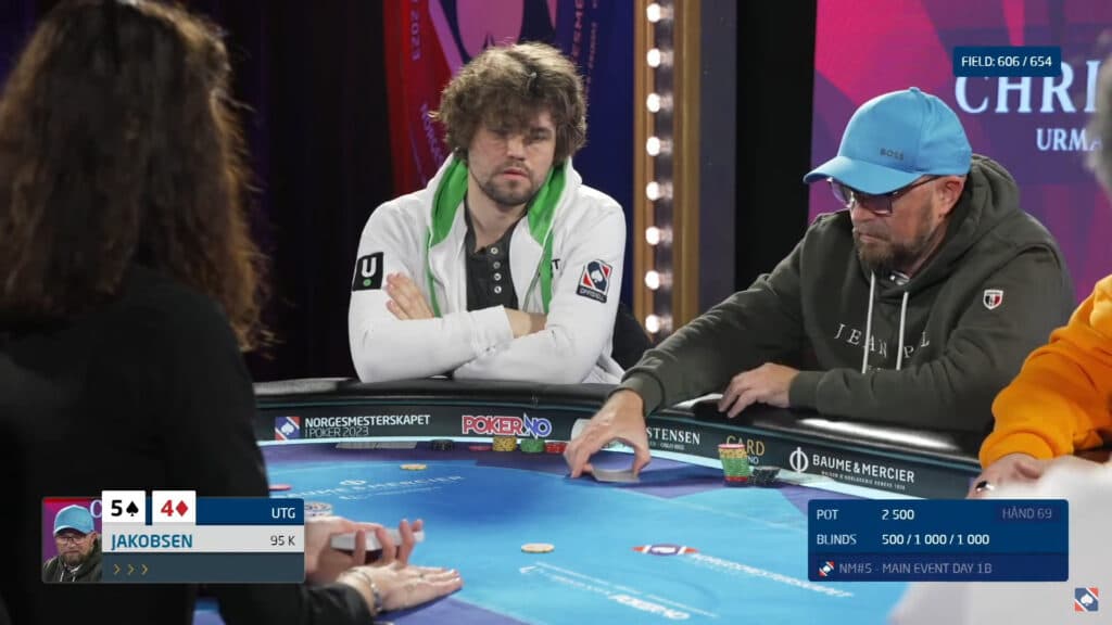 Magnus Carlsen joins the Norwegian Poker Championship.<br>Screencapped via <a href="https://youtu.be/MozSrVsLb_M" target="_blank" rel="noreferrer noopener nofollow">YouTube broadcast</a>