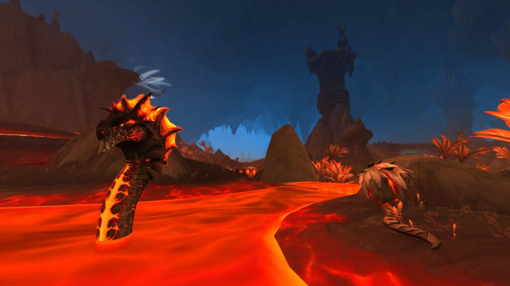 WoW 10.1 volcanic environment (Image via Blizzard Entertainment)