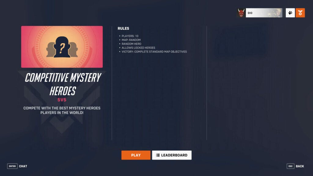 Overwatch 2 Competitive Mystery Heroes information (Image via Blizzard Entertainment)