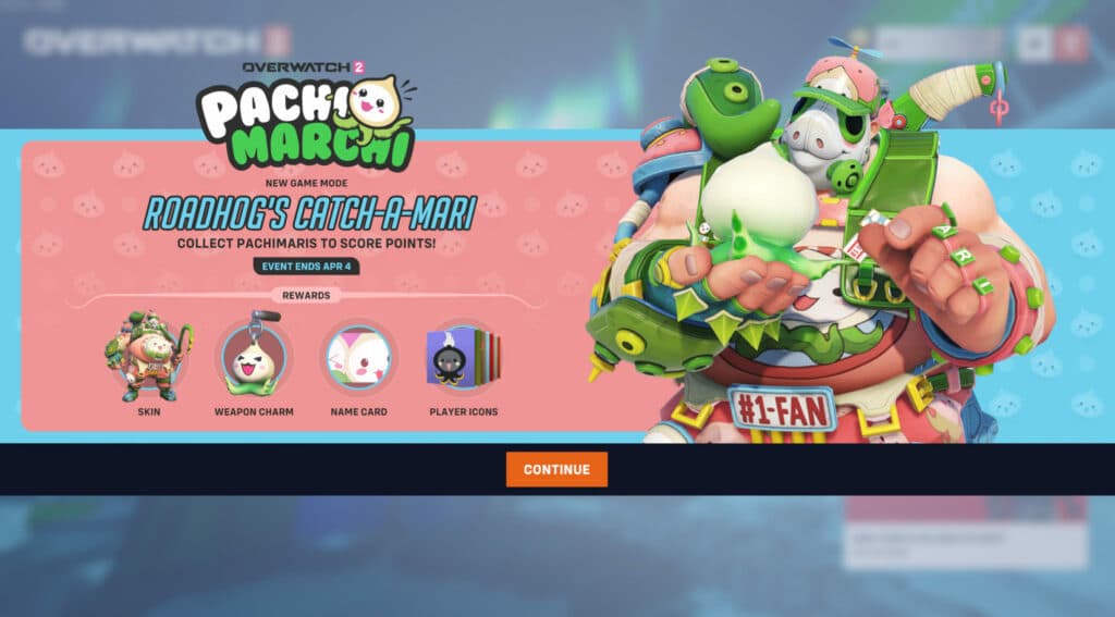 Overwatch 2 PachiMari Roadhog skin and other rewards (Image via Blizzard Entertainment)