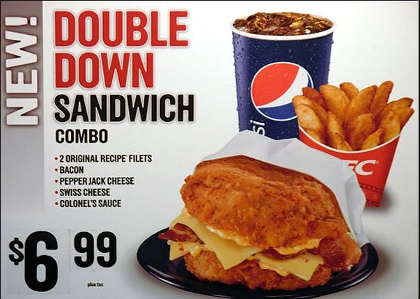The original Double Down advertisement in 2010.