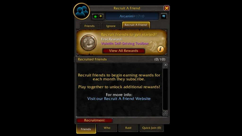 The RAF Panel (Image via Blizzard)