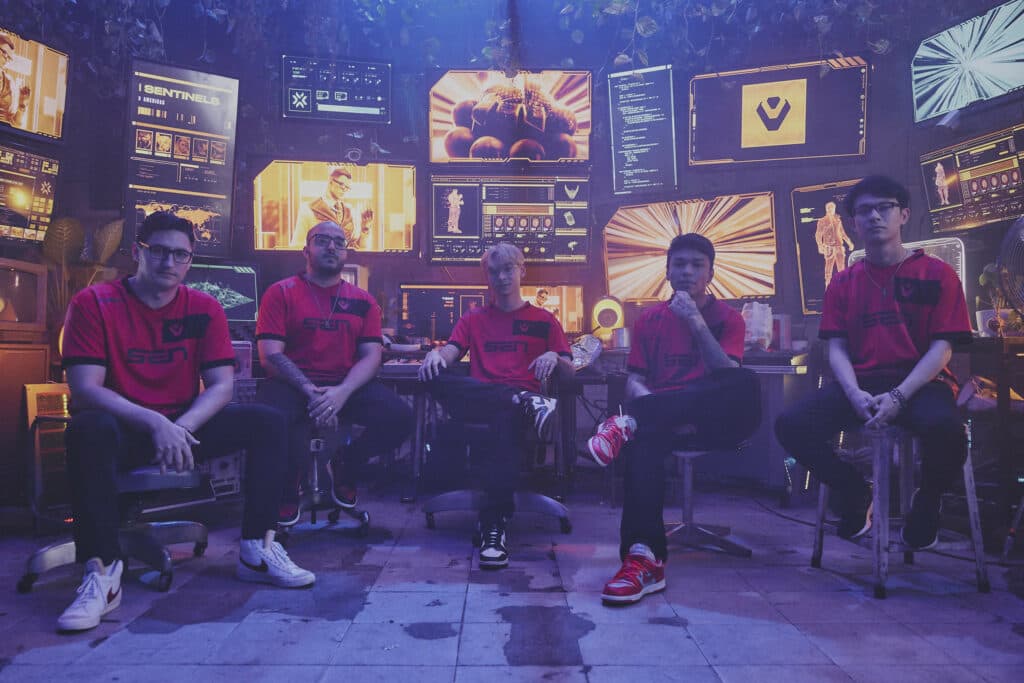 Sentinels Roster VCT Americas 2023 (Photo by Lance Skundrich/Riot Games)