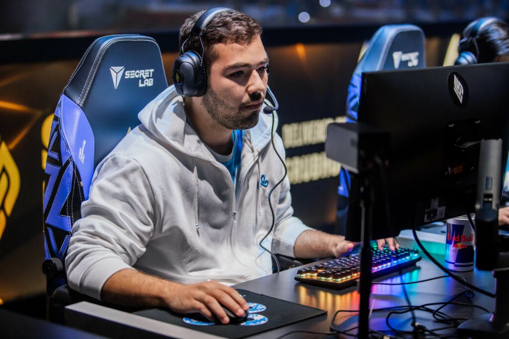 Ibrahim “Fudge” Allami of Cloud9 competes during the 2023 LCS Spring Finals at the PNC Arena on April 9, 2023. (Photo by Marv Watson/Riot Games)