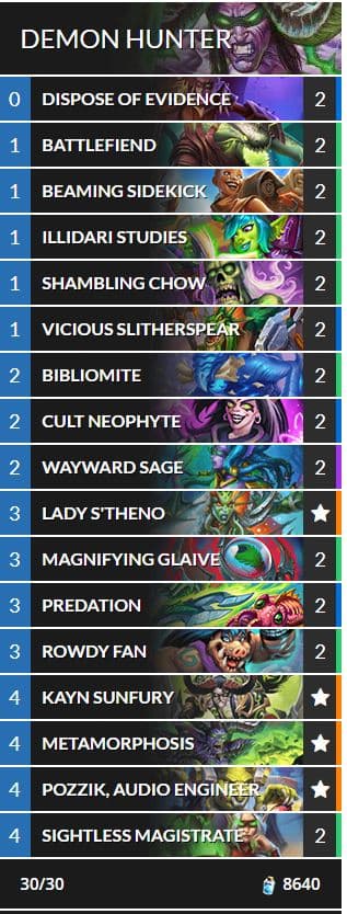 Pozzik Aggro Demon Hunter (Deck via Vicious Syndicate)