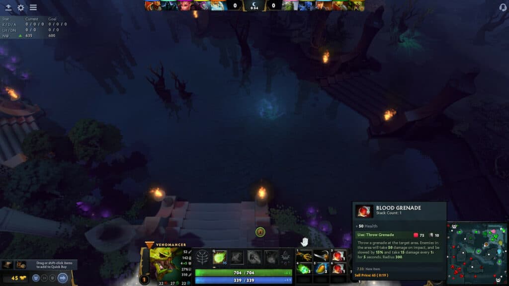 Blood Grenade is a great early game item (Screenshot by esports.gg)