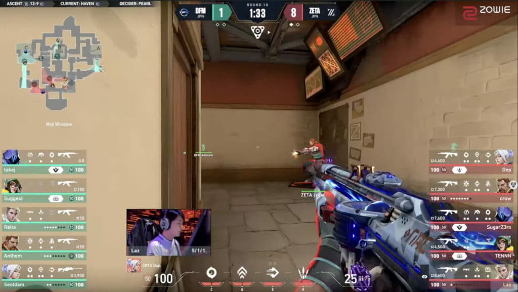 Zeta on an upward streak against DFM - Image via VALORANT Pacific