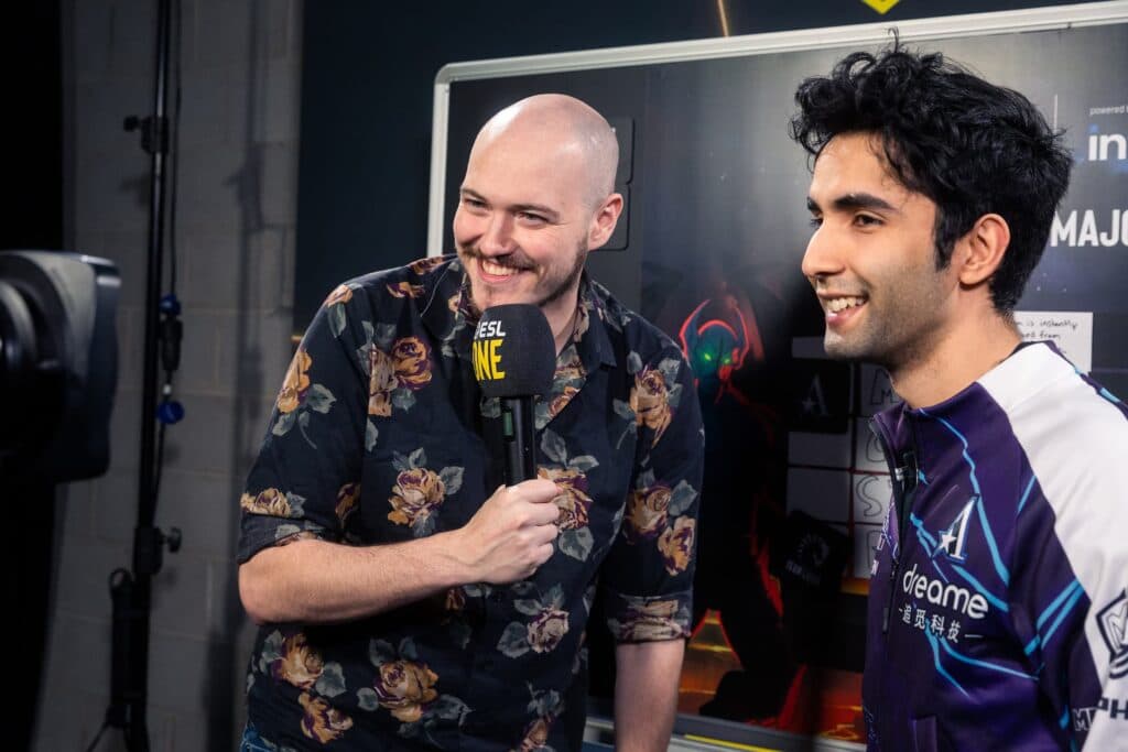 SumaiL interviewed by Slacks at the Berlin Major (Image via Viola Schuldner/ESL)