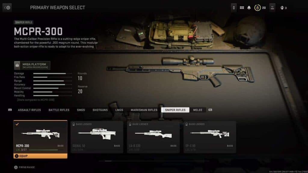 MCPR-300 in MW2 Warzone 2. It is an incredibly powerful sniper.