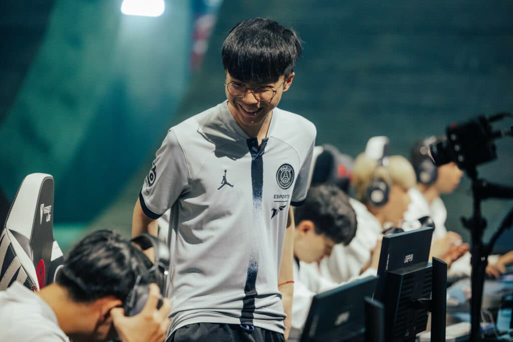 LONDON, ENGLAND - MAY 06: Yu "JunJia" Chun-chia of PSG Talon competes at the League of Legends - Mid-Season Invitational Play-Ins Stage on May 6 2023 in London, England. (Photo by Colin Young-Wolff/Riot Games)