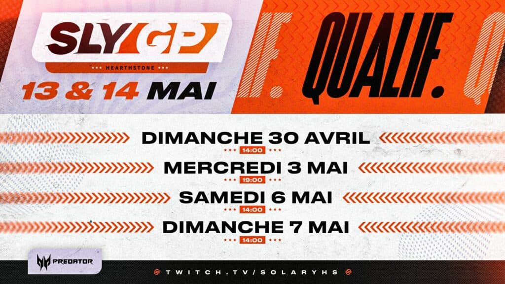 Solary Grand Prix qualifier schedule - Image via Solary