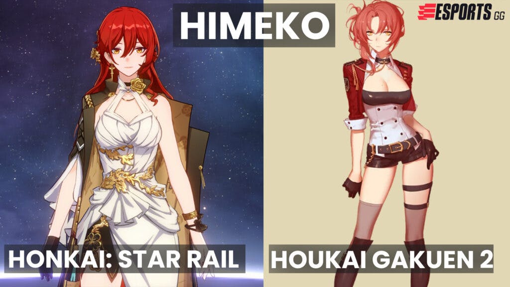 Himeko in Honkai: Star Rail versus Houkai Gakuen 2