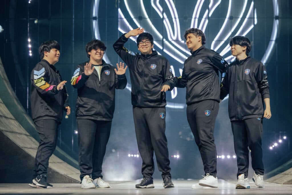 Making history for the LLA region. R7 Mireu can be seen in this pic on the far right. - image via Colin Young-Wolff/Riot Games