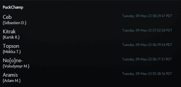 Members of Old G sign under PuckChamp's DPC slot.<br>Screencapped via <a href="https://www.dota2.com/majorsregistration/rosters" target="_blank" rel="noreferrer noopener nofollow">Dota 2 Majors Registration page</a>