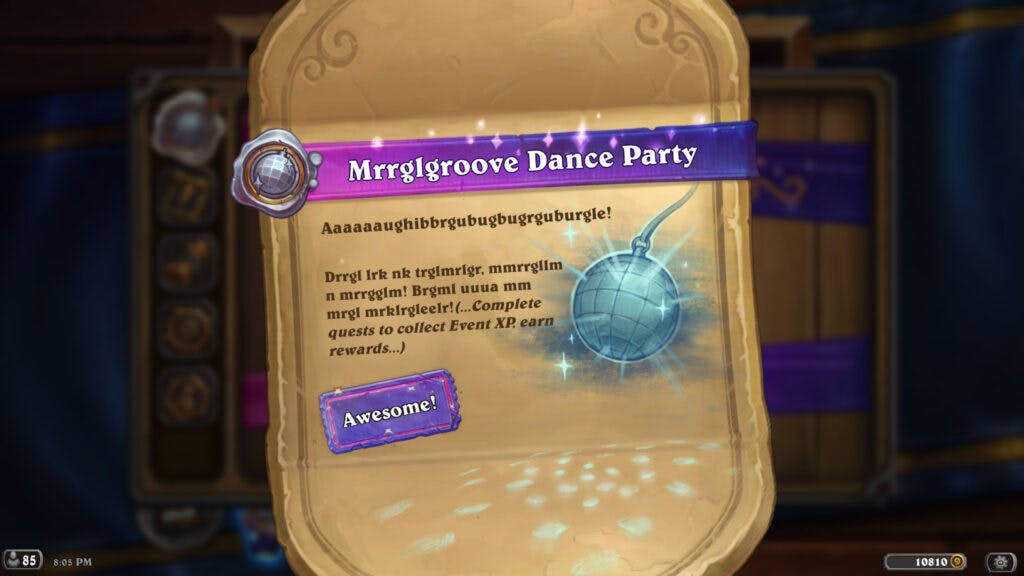 Mrrglgroove Dance Party screenshot (Image via Blizzard Entertainment)