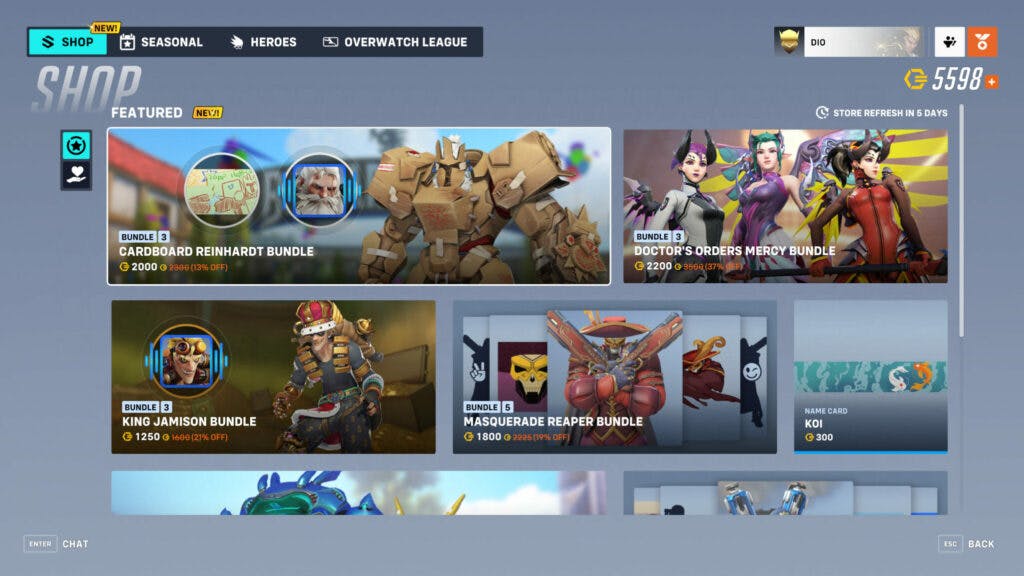 How to access the in-game shop (Image via Blizzard Entertainment)