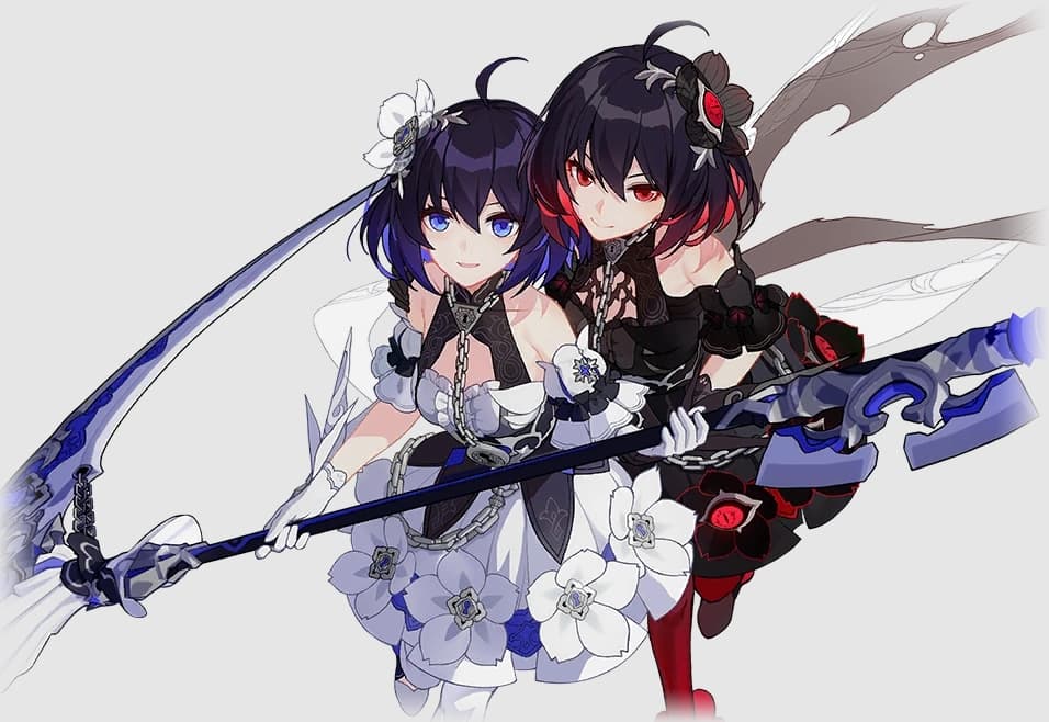 Seele and her alter ego alternate skin Veliona in Honkai Impact 3rd