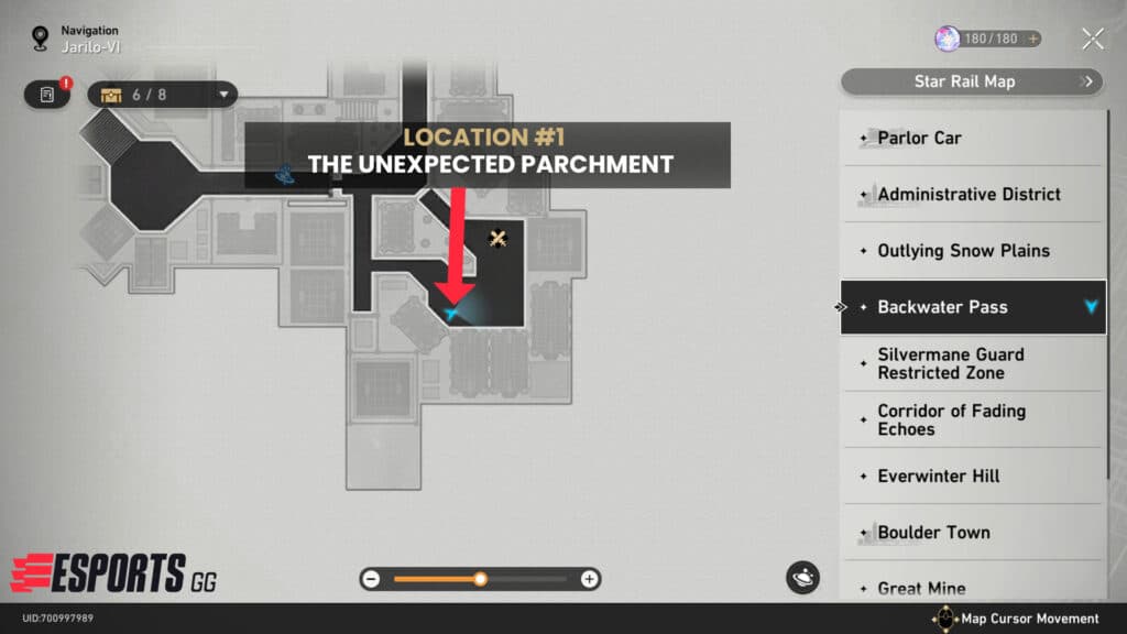 The first page is located in a cafe in Backwater Pass